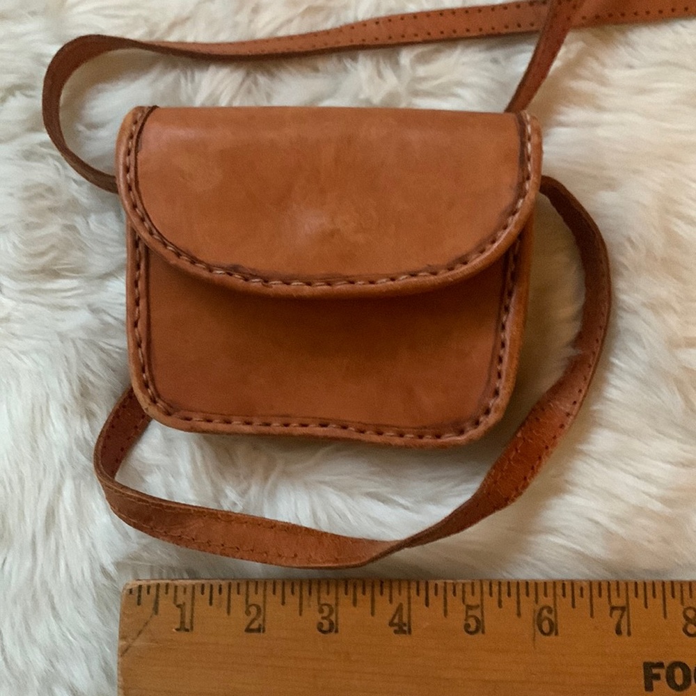 Mini leather tan bag